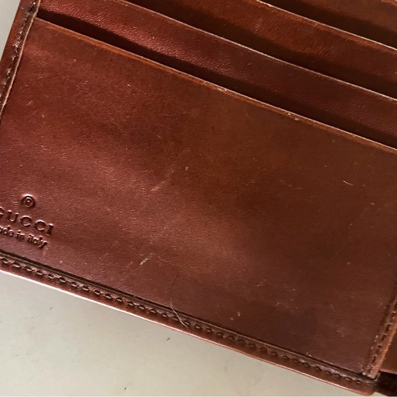 GUCCI Dollar Calf Interlocking GG Logo Leather Wallet Brown - Picture 7 of 8